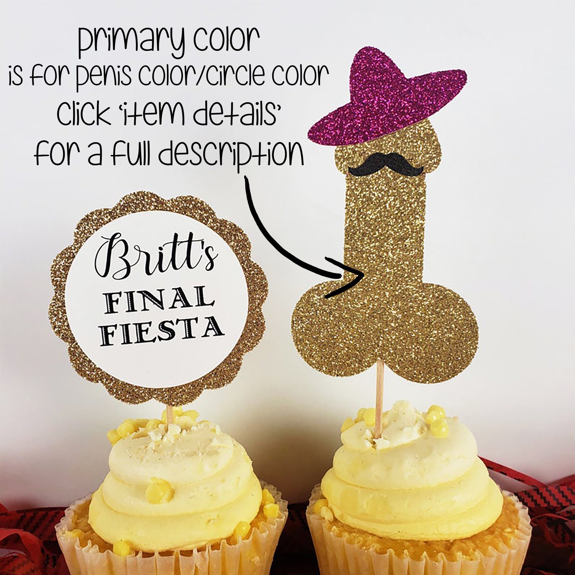 Final Fiesta Penis Cupcake Toppers With Sombreros Custom Final - Etsy ...