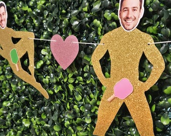 Pickleball Bachelorette Party Banner | Custom Groom Face Banner Dancers, She Found Her Match Decor