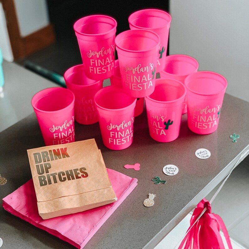 Personalized Final Fiesta Bachelorette Party Cups, Margs and Matrimony Cups image 5