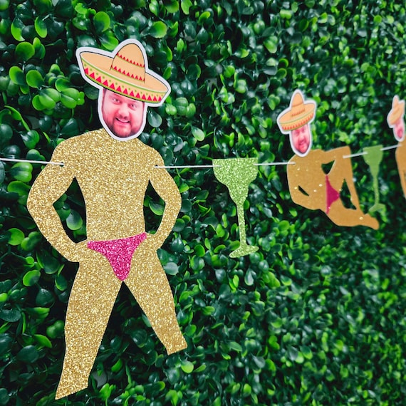 Margs and Matrimony Bachelorette Party Banner: Groom Face Sombrero, Final Fiesta Margarita Decorations