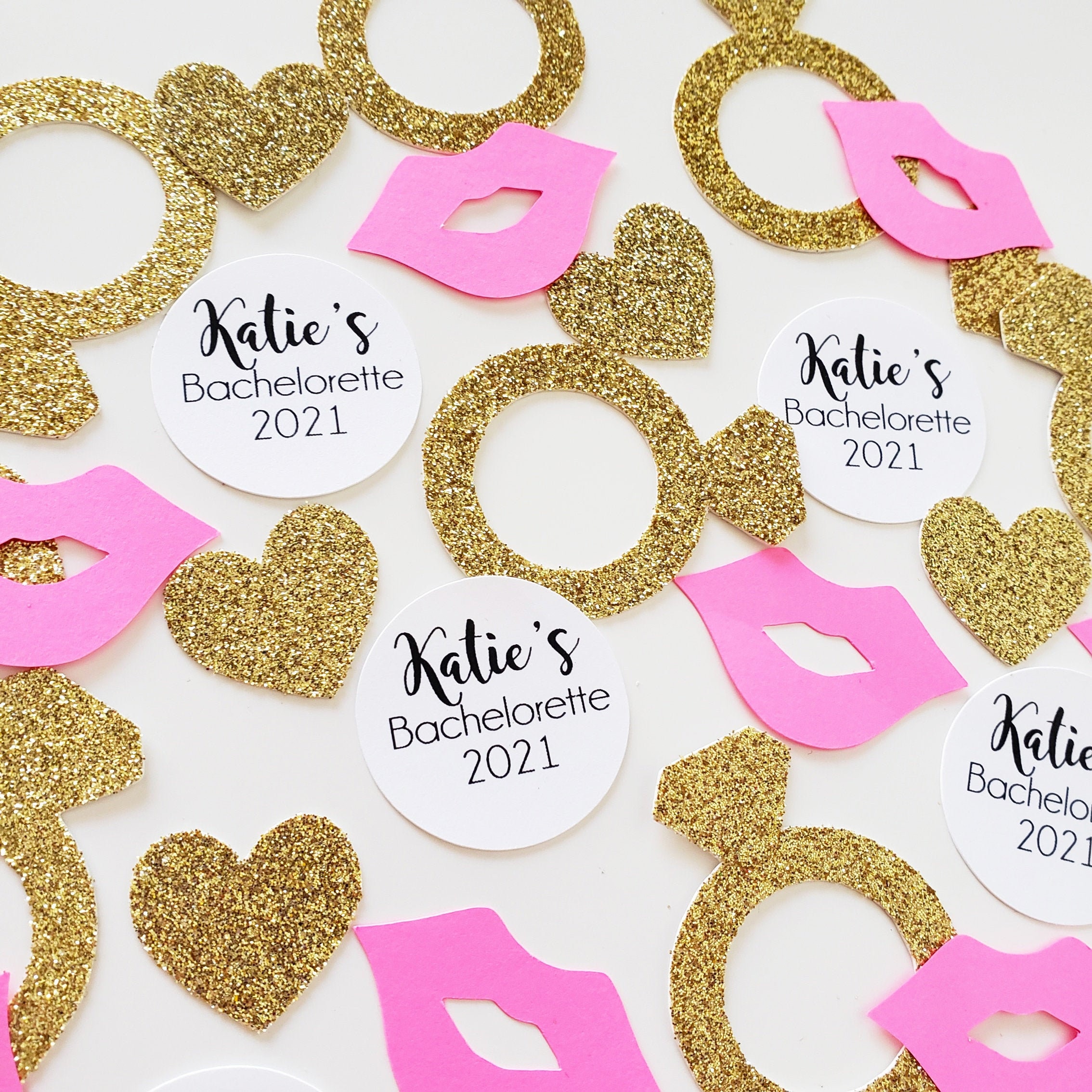 Personalized Bachelorette Party Confetti Heart Confetti Ring - Etsy