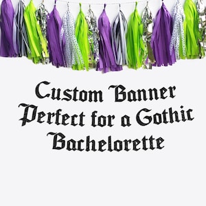 Custom Halloween Bachelorette Banner: Spooky Witch Bride, Gothic Party