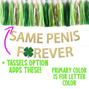 Same Penis Forever Bachelorette Party Banner, St Patrick's Day Bachelorette Party Theme Irish Bachelorette St Patricks Shamrock Penis Banner image 3