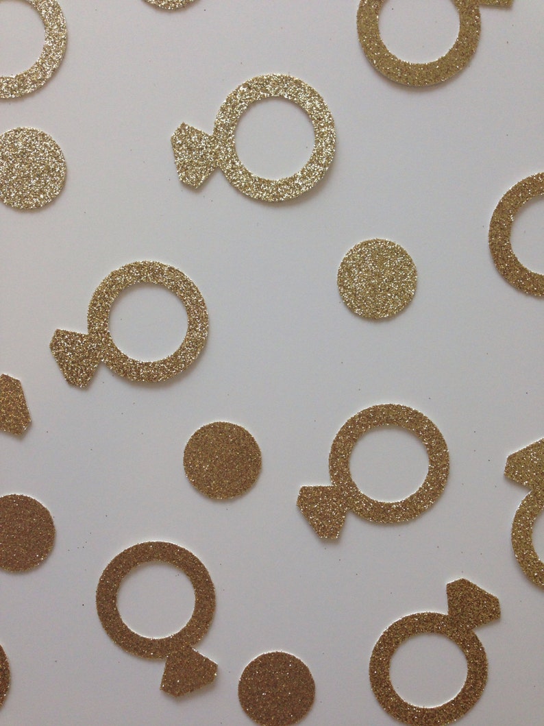 Diamond Engagement Ring Glitter Confetti Pack of 50 Rings Etsy