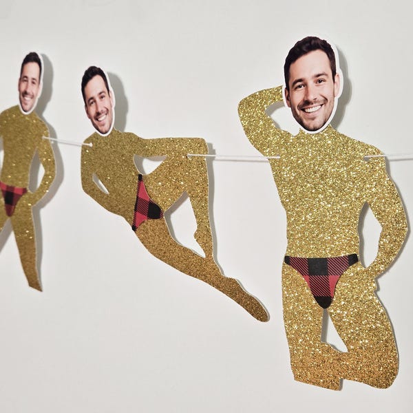 Groom Face Dancer Banner: Funny Bachelorette Party Decorations