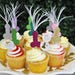 Bachelorette Party Penis Cupcake Toppers Picks w/ Feathers, 2' Bachelorette Party Hen Party Penis Decorations Same Penis Forever Decorations 