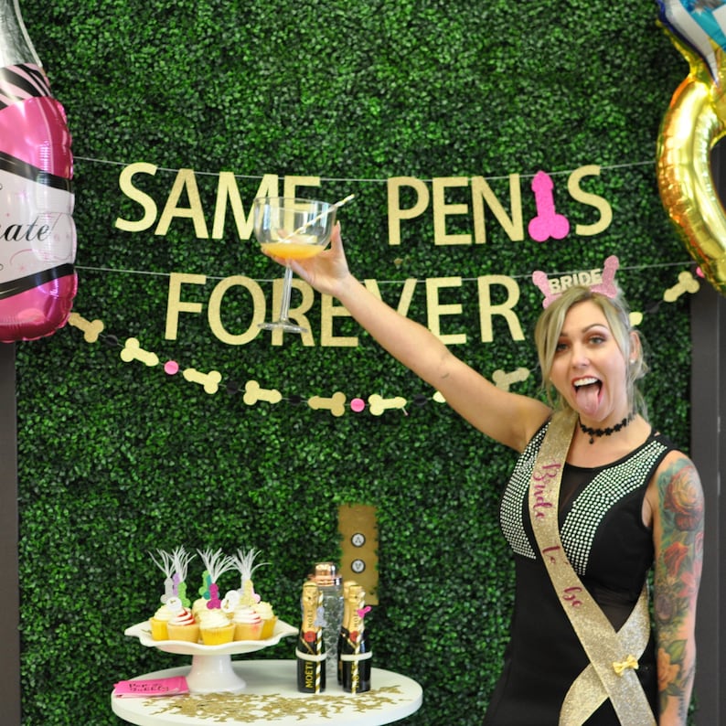 Same Penis Forever Banner- Bachelorette Party Banner, Hens Party Banner Decor, Last Fling Before the Ring, Bachelorette Party Penis Banner 