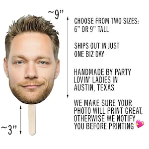 Groom Face Fans on a Stick: Bachelorette Party Decorations and Party Favors image 2