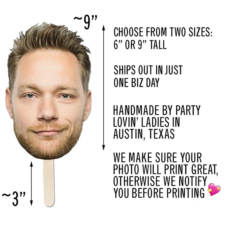 Groom Face Fans on a Stick: Bachelorette Party Decorations and Party Favors image 2