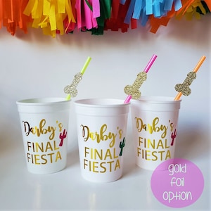 Personalized Final Fiesta Bachelorette Party Cups, Margs and Matrimony Cups image 2
