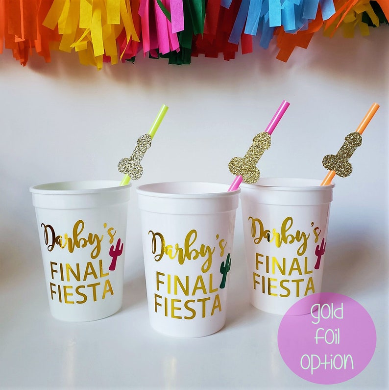 Personalized Final Fiesta Bachelorette Party Cups, Margs and Matrimony Cups image 2