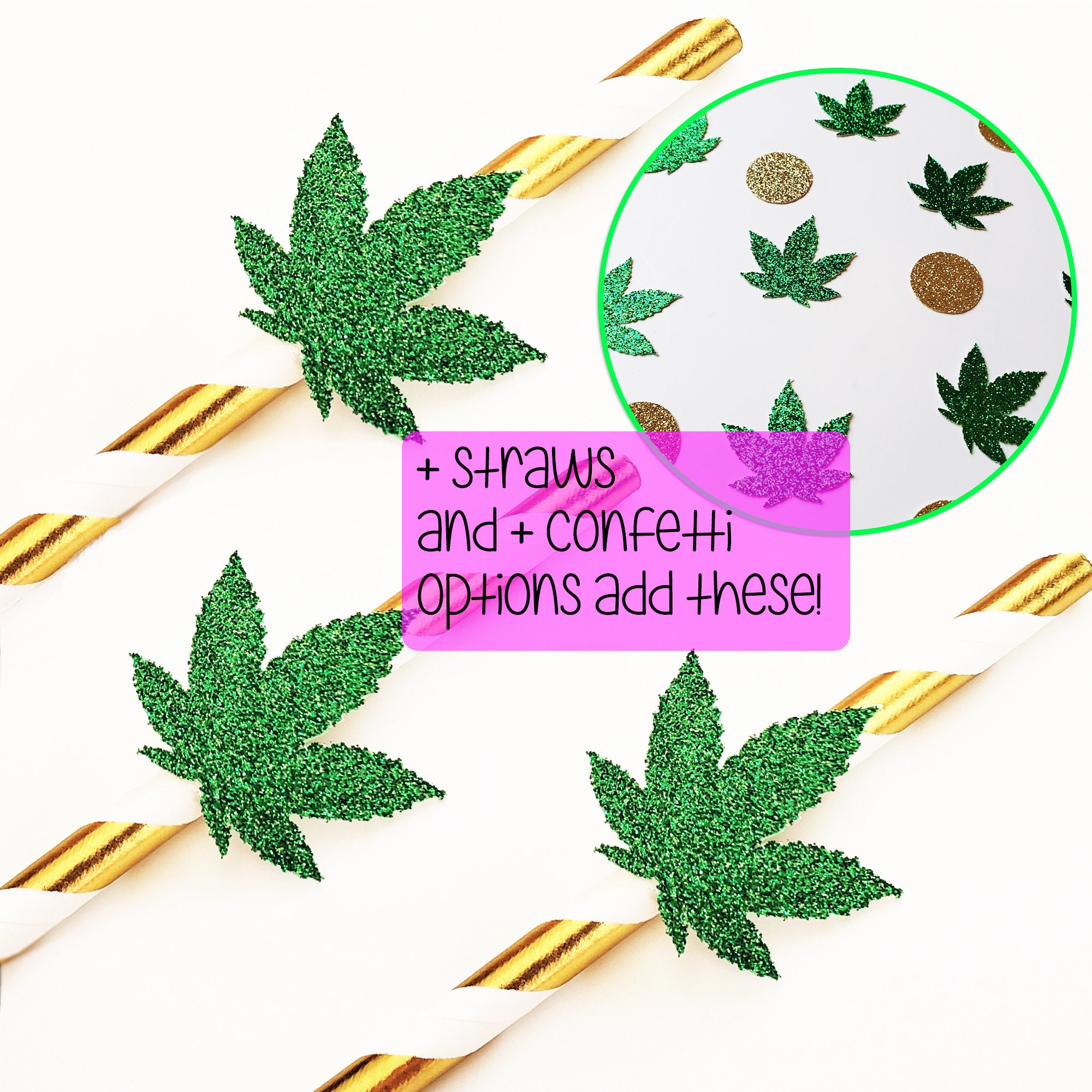 Helewilk „Frisch Gebacken“ Banner – Marihuana Thema, Aus Glitzerkarton, Für 420 Geburtstagsfeier & Dope-Party
