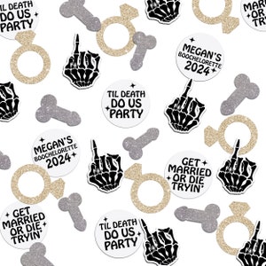 Halloween Bachelorette Confetti: Skeleton, Rings, Til Death Do Us Party Theme