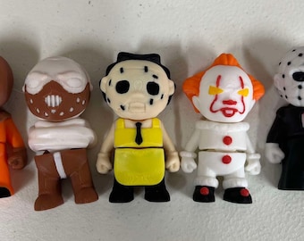Halloween 3d Printed mini horror figures made of PLA Plastic great for decoration
