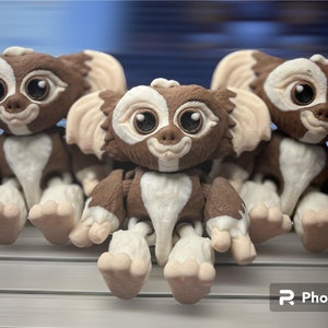 Articulated Gizmo Gremlin  multicolored filament 3D printed in PLA filament