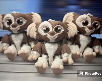 Articulated Gizmo Gremlin  multicolored filament 3D printed in PLA filament