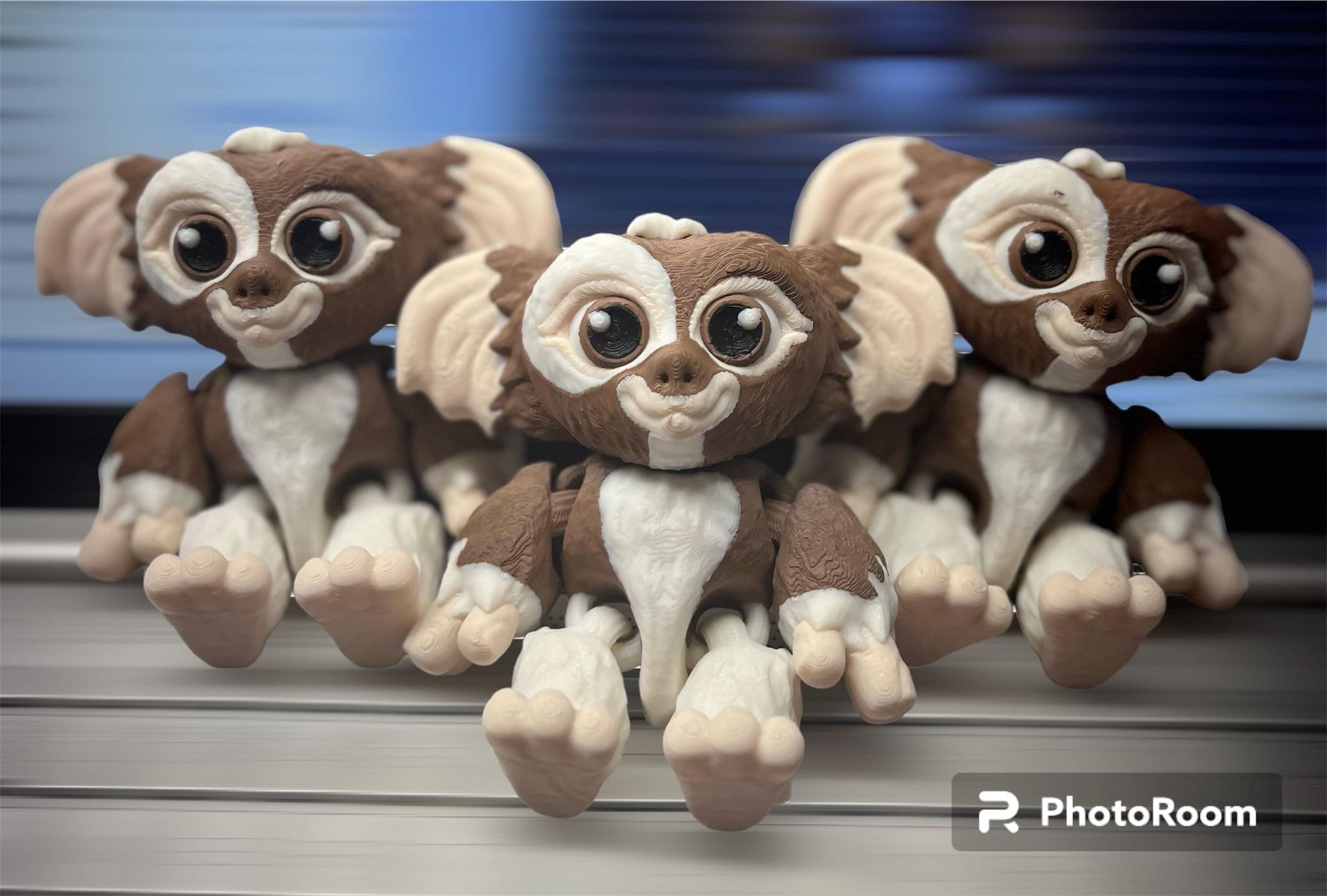 Articulated Gizmo Gremlin and Box Multicolored Filament 3D Printed