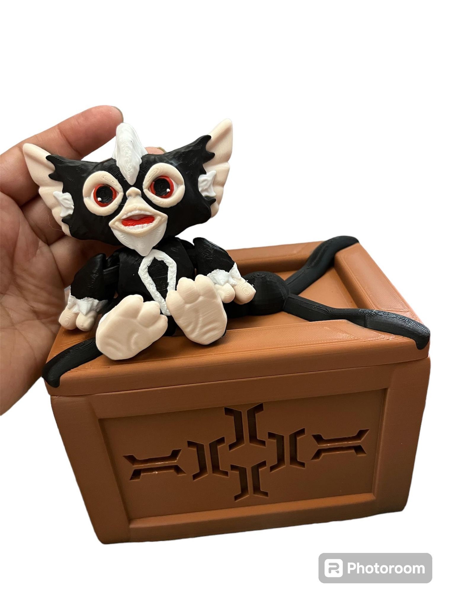 Articulated Spike Gremlin and Box Multicolored Filament 3D Printed