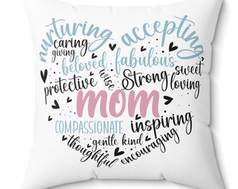 Mother's Day Pillow - Mom Pillow- Mother's Day Gift - Cute Pillow- Throw Pillow and Cover- Home Gift for Mom, Habensen Gallery