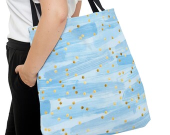 Blue Canvas Tote Bag: Eco-Friendly Carry-All for Everyday Essentials-Weekend Bag- Cute Colorful Tote Bag, Habensen Gallery