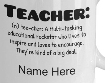 Personalize Teacher Mug, Teacher Appreciation Gift, Mug For Teacher, Teacher Cup Gifts, Teacher Mug Customized,  Cute Ceramic Mug