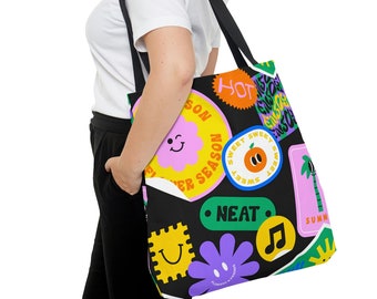 Y2k Retro Symbol Tote Bag-Weekend Bag-Everyday Bag-Cute Tote Bag-Beach Bag-Laptop Bag, Habensen Gallery