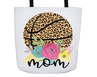 Basketball Mom Tote Bag-Sports Mom Tote Bag- Basketball Mom Gift- Mother's Day Gift- Sports Tote Bag - Weekend Bag, Habensen Gallery