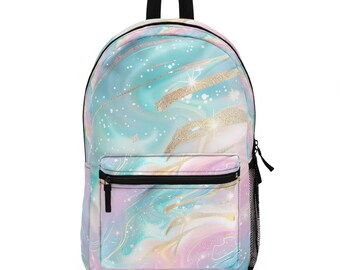Sac à dos galaxie pastel : cartable étoile scintillante