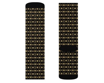 Men's Black & Gold Patterned Dress Socks - Etsy