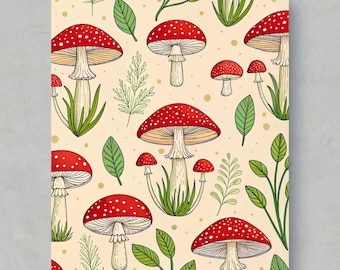 Mushroom Posters: Botanical Wall Art, Fly Agaric Print, Forest Wall Decor