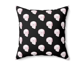 Halloween Pillow, Skull Pillow, Goth Pillow, Skeleton Pillow Cover, Gothic Fall Pillow, Halloween Decor, Goth Decor