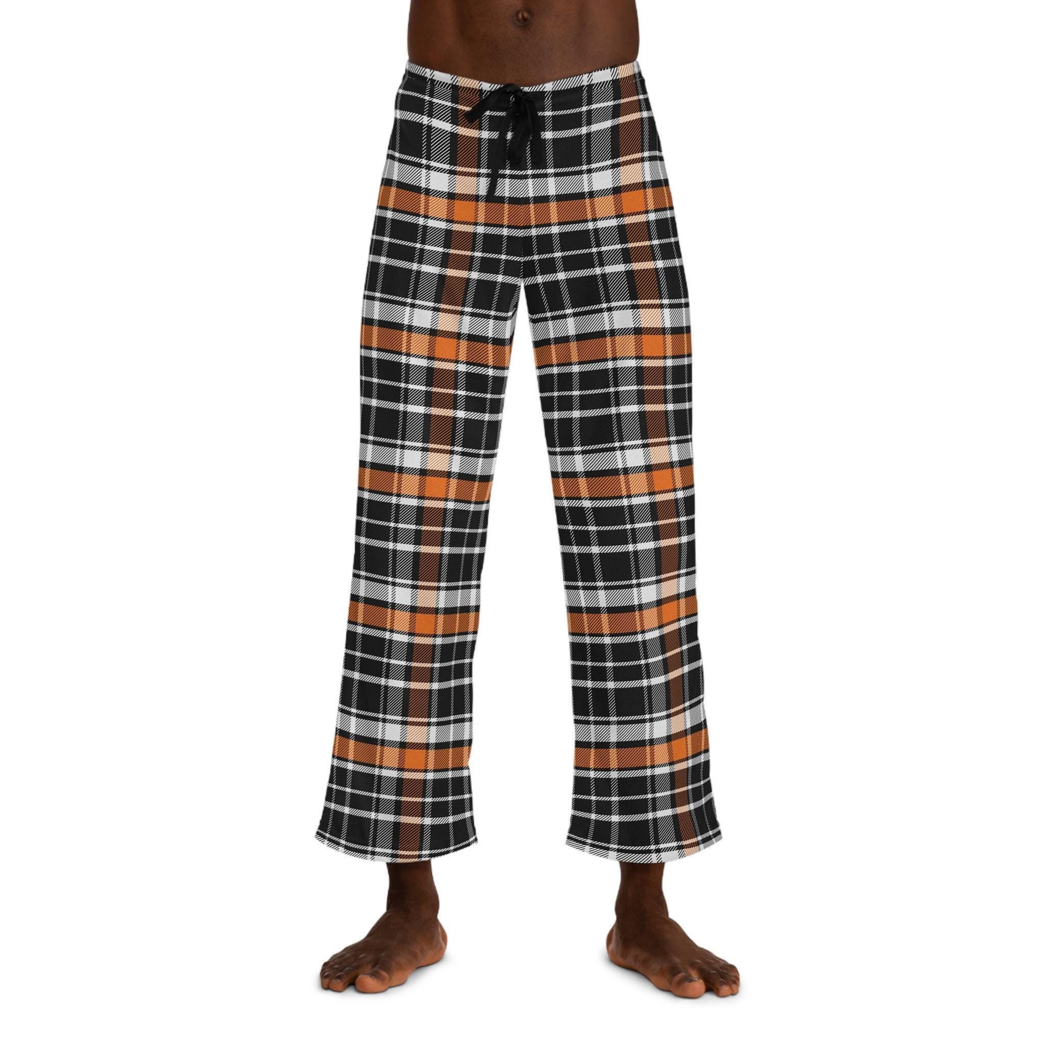 Orange and black plaid pajama pants hotsell