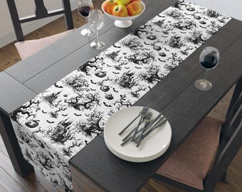 Chemin de table effrayant - Déco d'Halloween pour rassemblements hantés