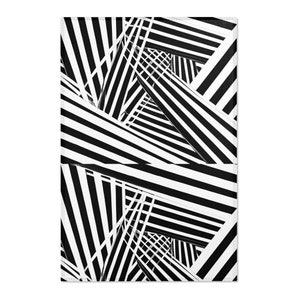 Black and White Abstract Modern Area Rug, Contemporary Floor Coverings, Living Room Accent Rug,  2x3 Rug, Habensen Gallery