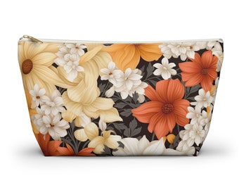 Floral Makeup Bag- Cosmetic Bag for Purse- Cute Makeup Bag - Floral Accessory Pouch-Toiletry Bag- Habensen Gallery