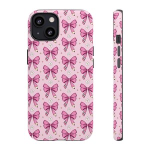 Pink Bow Phone Case: Coquette Style, Protective Dual Layer