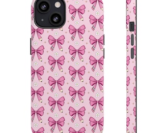 Pink Bow Phone Case: Coquette Style, Protective Dual Layer