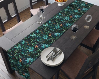 Vibrant Green Floral Table Runner Spring Table Decor Green Table Runner Perfect for Kitchen Decor and Entertaining, Habensen Gallery