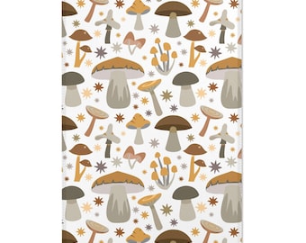 Bohemian Mushroom Area Rug, Nature-Inspired Home Decor, Earthy Tones  Living Room Rug