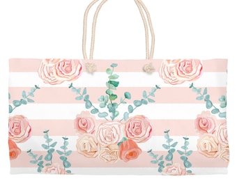 Pink Floral Weekend Bag - Stylish Carryall for Your Getaways -, Habensen Gallery