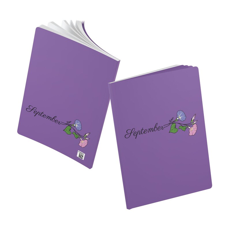 September Notebook Design September Birth Flower Journal Notebook: Morning Glory Design, Floral ...