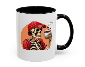 Skeleton Coffee Accent Mug - Halloween Spooky Horror Mug for Coffee Lovers-Goth Mug, Habensen Gallery