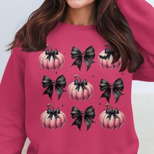 Coquette Bow Sweatshirt, Coquette Halloween Shirt, Coquette Pumpkin, Cute Fall Sweatshirt, Halloween Sweatshirt, Spooky Season, Gift for Her