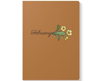 February Birth Flower Journal and Notebook: Primrose Floral Design, Writing