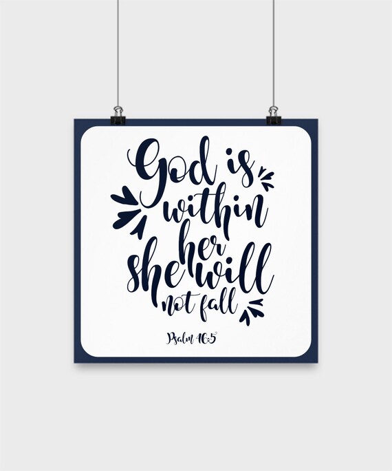 Bible Verse Wall Art Home Decor Room Decor Wall Hanging God Is Within Her She Will Not Fall Wall Art Poster Print Bedroom Decor