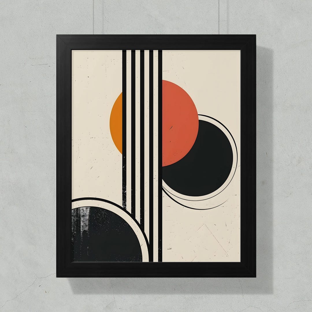 Mid Century Modern Abstract Wall Art Print | Geometric Minimalist ...