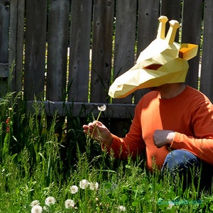 Giraffe Mask Halloween Fancy Dress Festival Papercraft DIY Awesome Paper Party Mask Paper Craft Origami Pepakura