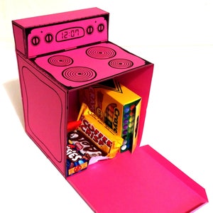 Scatola per bomboniere dal design classico Dolcetti e dolci per feste Vassoio per torte PDF stampabile Kit scatola per cupcake fai da te con design in carta