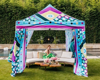 PRINTED CANOPY TENT - Boho Party Tent, 10 x 10 ft Tent, Beach Tent, Pool Party Canopy, Boho Canopy, Festival Tent, Wedding Canopy Tent