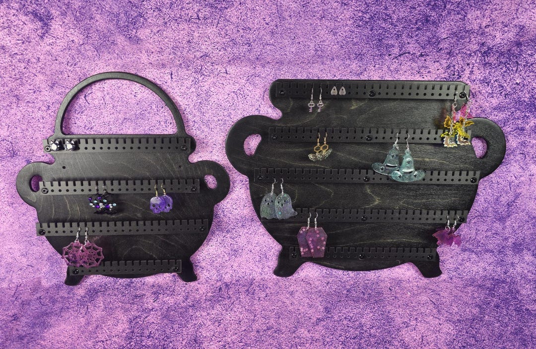 Wooden Cauldron Earring Storage Rack - Etsy